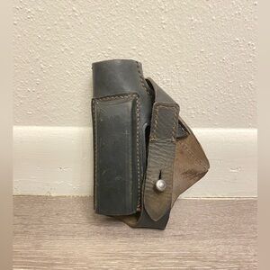 Wild Wild West Vintage Black Gun Holster, Used, Leather, 6”, 1950s 1960s